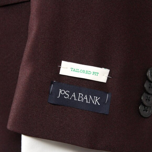 Jos A Bank Double Breasted Dinner Jacket Blazer 44L Tailored Fit Burgundy E03203 - Picture 7 of 10